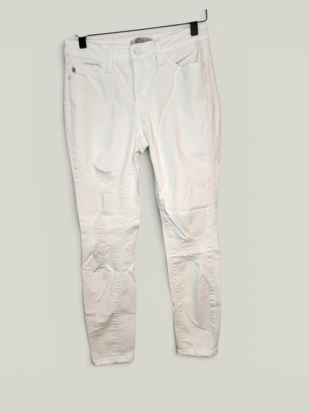 Judy Blue White Distressed Skinny Jeans 5 27
